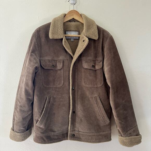 Wilsons Leather Other - Wilsons Leather M. Julian Brown Weathered Suede & Sherpa Coat Jacket Men’s Small